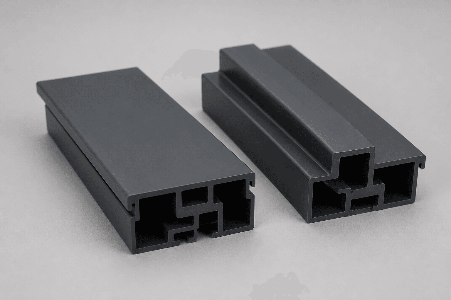 Imagen referencial de traslapos de PVC. No corresponde al perfil exacto de Térmico.